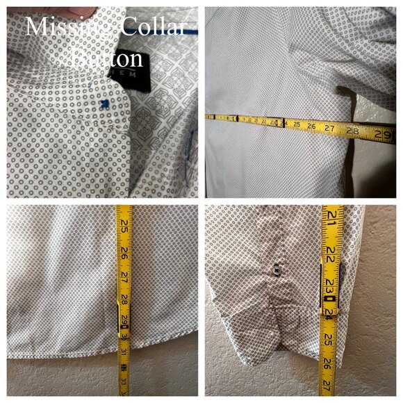 Tranquility & Mayhem 3XL Dress Shirt Geometric LS Roll-tab Button-Up Plus Size - Picture 10 of 16